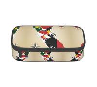 nanger Papouasie-Nouvelle-Guinée Drapeau Map02 Trousse à crayons Grande capacité Pochette à stylos Esthétique Organiseur de papeterie avec fermeture éclair