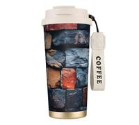 nanger Retro Stone Tasse à café isotherme en acier inoxydable 316 avec couvercle anti-fuite, garde au chaud ou au froid