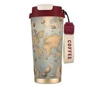 nanger Sea Shell Tasse à café isotherme en acier inoxydable 316 avec couvercle anti-fuite, garde au chaud ou au froid