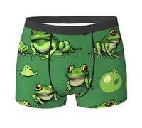 nanger Sous-vêtement pour homme imprimé grenouilles vertes amusantes, slips doux et confortables pour un usage quotidien, noir, X-Large