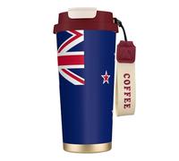 nanger Tasse à café isotherme en acier inoxydable 316 avec couvercle anti-fuite, motif drapeau de la Nouvelle-Zélande, garde au chaud ou au froid
