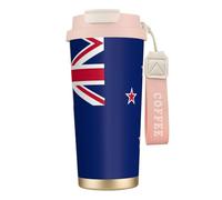 nanger Tasse à café isotherme en acier inoxydable 316 avec couvercle anti-fuite, motif drapeau de la Nouvelle-Zélande, garde au chaud ou au froid
