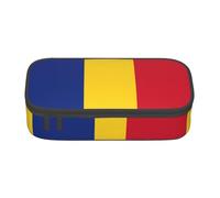 nanger Trousse à crayons avec motif drapeau de la Roumanie - Grande capacité - Organiseur de papeterie esthétique avec fermeture éclair