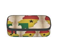 nanger Trousse à crayons avec motif drapeau de Sao Tomé et Principe Map04 - Grande capacité - Organiseur de papeterie esthétique avec fermeture éclair