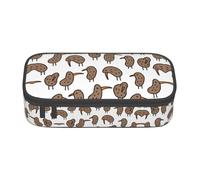 nanger Trousse à crayons Kiwi Bird avec imprimé mignon - Grande capacité - Organiseur de papeterie esthétique avec fermeture éclair - Noir - RXZER23