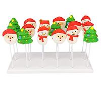 NANGOPOP Présentoir à gâteaux en bois - Support à sucettes à 18 trous pour table de dessert, mariage, douche, fête d'anniversaire, blanc - Convient aux bâtonnets de sucettes de 4 mm