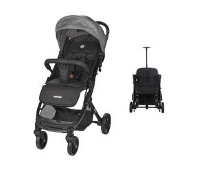 Nania Myla, poussette canne compacte, 0 à 4 ans (22kg max), légère (7,5 kg), poussette citadine, inclinable d’une main en position allongée, grand panier de rangement, avec trolley de transport