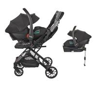 NANIA - Poussette combinée 2-en-1 avec siège auto Rimini + base isofix - MYLA - 4 roues - Noir