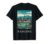 Nanjing China Skyline Pagode Lake Voyage Graphique T-Shirt