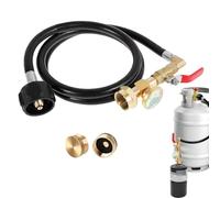 Nankoyal Adaptateur De Recharge Pour Bouteille De Gaz Propane | Connecteur pour Cartouche de Propane avec Échelle Phosphorescente,Connecteur En Laiton Avec Tuyau Pour Réservoir De Grill Camping BBQ Et