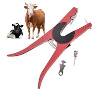 Nankoyal Applicateur De Boucles D'Oreille - Outil Robuste À Poignée Ergonomique - Applicateur Pour Boucles D'oreille Bovines | Pour Chiens Chèvres Cerfs Élevages Et Pâturages