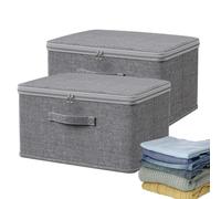 Nankoyal Boîte de rangement pour couette de garde-robe avec couvercle, paniers de rangement pour étagères avec couvercles, Boîte de rangement couverte Boîte de rangement pour vêtements à domicile, 2x
