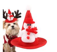 Nankoyal Bonnet du Père Noël pour Animaux - Couvre Chef Festif Mignon Chaud Ajustable,Chapeau De Déguisement Pointu Pour Grand Chien | Pour Dragon Barbu Moyen Grand Petit Fête Célébration Hiver Séance