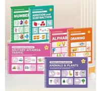 Nankoyal Cahiers D'Exercices À Rainures - Cahiers Alphabet Réutilisables | D'Écriture Des Chiffres Pour Tout-Petits | Pour Enseignants Garçons Filles Maternelle Salle de Classe École