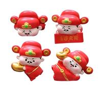 Nankoyal Décorations pour Tableau De Bord Voiture | 4 Pièces Ornement en Résine Dieu de la Richesse | Figurines Décor pour Moniteur - pour Ordinateur Portable Chambre Maison TV Bureau Salle