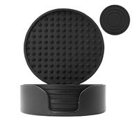 Nankoyal Dessous de verre en silicone antidérapant - Rond avec coussinet de support résistant à la chaleur pour table de salle à manger, café, bar, maison, comptoir, décoration de meubles