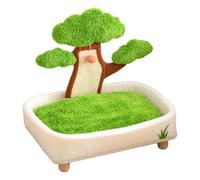 Nankoyal Lits pour chats - Nid en pot de pin avec boule en peluche et griffoir - Lit lavable pour animal de compagnie pour dormir en hiver, chambre à coucher, salon, voiture