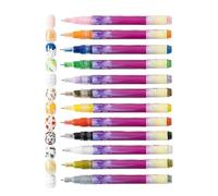 Nankoyal Stylos Dessin à Ongles,Crayon 12 Couleurs Imperméable - Pinceau de Design Pointilleur et Liner,Pour Maison Salon Fête Mariage Vacances Anniversaire Filles Femmes Débutants