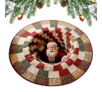 Nankoyal Tapis De Noël,Motif Père Noël Lutin Chien - Tapis de Cuisine de Paillasson Illusion 3D | pour Usage Intérieur, Chambre, Salon, Cuisine, Appartement, Bureau, Hôtel, Dortoir, Extérieur