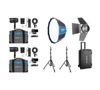 Nanlite Forza 60 II LED dual kit (avec mallette, pied d'éclairage, fresnel et boîte à lumière)