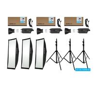 Nanlite FS300B LED triple kit (avec pied d'éclairage et boîte à lumière)