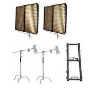 Nanlite - Kit 2 PavoSlim 360C + 2 pieds C-stand + 1 Raccord
