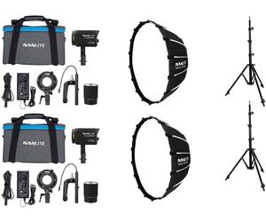 NANLITE Kit 2 Torche LED Forza 60B II + 2 Pieds + 2 Softbox