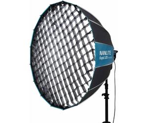 NANLITE SB-RP120 Softbox Parabolique Professionnelle 120 cm avec grille nid d'abeille et diffuseurs, culot Bowens