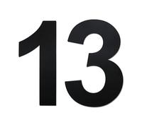 nanlyiau 2pc 3in/7.5cm Numero maison Numéro de maison adhésif noir numero maisonchiffres de boite aux lettres numero maison design en acier inoxydable 304 (black 3in number 13)