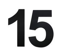 nanlyiau 2pc 3in/7.5cm Numero maison Numéro de maison adhésif noir numero maisonchiffres de boite aux lettres numero maison design en acier inoxydable 304 (black 3in number 15)