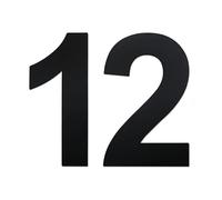 nanlyiau 2pc 3in/7.5cm Numero maison Numéro de maison adhésif noir numero maisonchiffres de boite aux lettres numero maison design en acier inoxydable 304 (black 3in number 12)