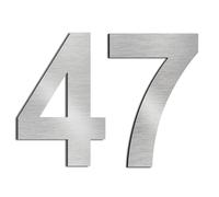 nanlyiau 2pc 3in/7.5cm Numero maison Numéros de maison numero maisonchiffres de boite aux lettres numero maison design en acier inoxydable 304 massif(3in number 47)