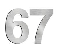 nanlyiau 2pc 3in/7.5cm Numero maison Numéros de maison numero maisonchiffres de boite aux lettres numero maison design en acier inoxydable 304 massif(3in number 67)