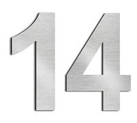 nanlyiau 2pc 3in/7.5cm Numero maison Numéros de maison numero maisonchiffres de boite aux lettres numero maison design en acier inoxydable 304 massif(3in number 14)