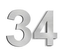 nanlyiau 2pc 3in/7.5cm Numero maison Numéros de maison numero maisonchiffres de boite aux lettres numero maison design en acier inoxydable 304 massif(3in number 34)