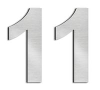nanlyiau 2pc 3in/7.5cm Numero maison Numéros de maison numero maisonchiffres de boite aux lettres numero maison design en acier inoxydable 304 massif(3in number 11)