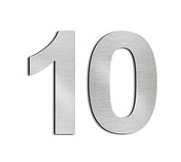 nanlyiau 2pc 3in/7.5cm Numero maison Numéros de maison numero maisonchiffres de boite aux lettres numero maison design en acier inoxydable 304 massif(3in number 10)