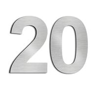 nanlyiau 2pc 3in/7.5cm Numero maison Numéros de maison numero maisonchiffres de boite aux lettres numero maison design en acier inoxydable 304 massif(3in number 20)