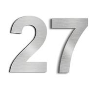 nanlyiau 2pc 3in/7.5cm Numero maison Numéros de maison numero maisonchiffres de boite aux lettres numero maison design en acier inoxydable 304 massif(3in number 27)