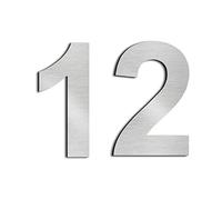 nanlyiau 2pc 3in/7.5cm Numero maison Numéros de maison numero maisonchiffres de boite aux lettres numero maison design en acier inoxydable 304 massif(3in number 12)