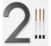 nanlyiau 3D Numéro de maison noir, Hauteur 6in/15.2cm grand numéro de maison épais 10 mm, matériau Acryl,résistant aux intempéries et à la corrosion (Acryl 6in2)