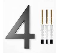 nanlyiau 3D Numéro de maison noir, Hauteur 6in/15.2cm grand numéro de maison épais 10 mm, matériau Acryl,résistant aux intempéries et à la corrosion (Acryl 6in4)