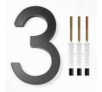 nanlyiau 3D Numéro de maison noir, Hauteur 6in/15.2cm grand numéro de maison épais 10 mm, matériau Acryl,résistant aux intempéries et à la corrosion (Acryl 6in3)