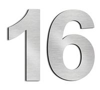 nanlyiau Lot de 2 numéros de boîte aux lettres de 7,6 cm en acier inoxydable 304 argenté (7,6 cm numéro 16/19)