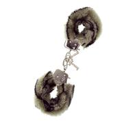 Nanma 160029 Menottes en Métal et Peluche Noir