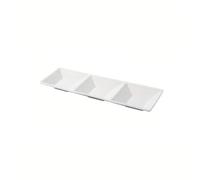 nanmenlong8 Ramequins Rectangulaire En Céramique Blanche Empilable | Assiette à tremper for apéritif et petites bouchées