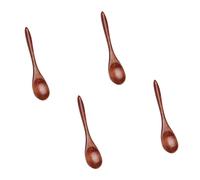 Nanmu Cuillère en bois laqué artisanal robuste pour café, thé, soupe, dessert, ustensiles de cuisine naturels, 4 styles de vaisselle en bois étanche