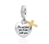 NanMuc Breloque en forme de croix religieuse avec Dieu All Things are Possible pour bracelets à breloques, Métal, Cuivre