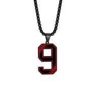 NanMuc Inspiration Baseball Jersey Numéro 0-9 Collier Argenté/Or/Noir Acier Inoxydable Charms Numéro Pendentif pour Femme Homme, Métal, Métal.