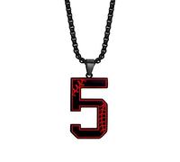 NanMuc Inspiration Baseball Jersey Numéro 0-9 Collier Argenté/Or/Noir Acier Inoxydable Charms Numéro Pendentif pour Femme Homme, Métal, Métal.